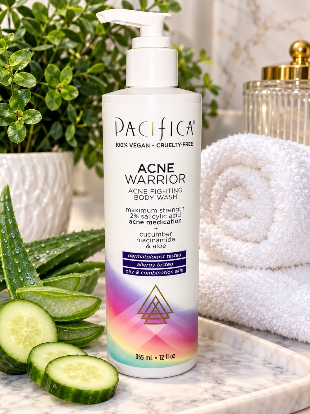 🌿 Pacifica Acne Warrior Acne-Fighting Body Wash – 12 oz